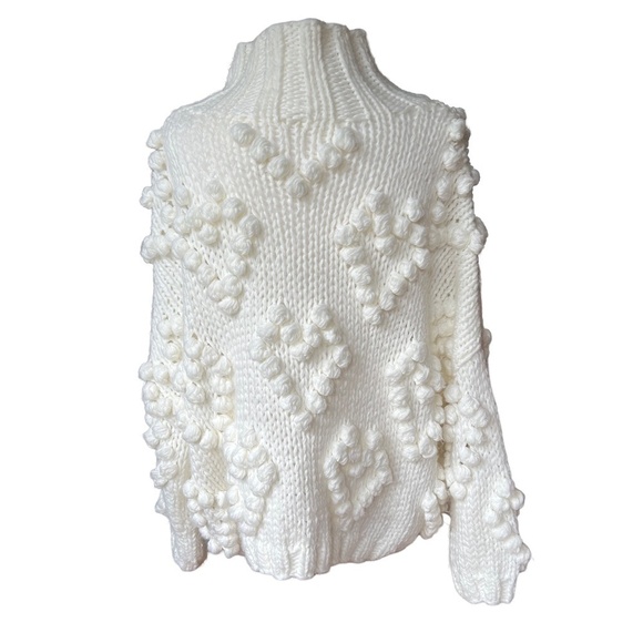 Chicwish Handmade Chunky Sweater with Hearts Size Large - Picture 4 of 15